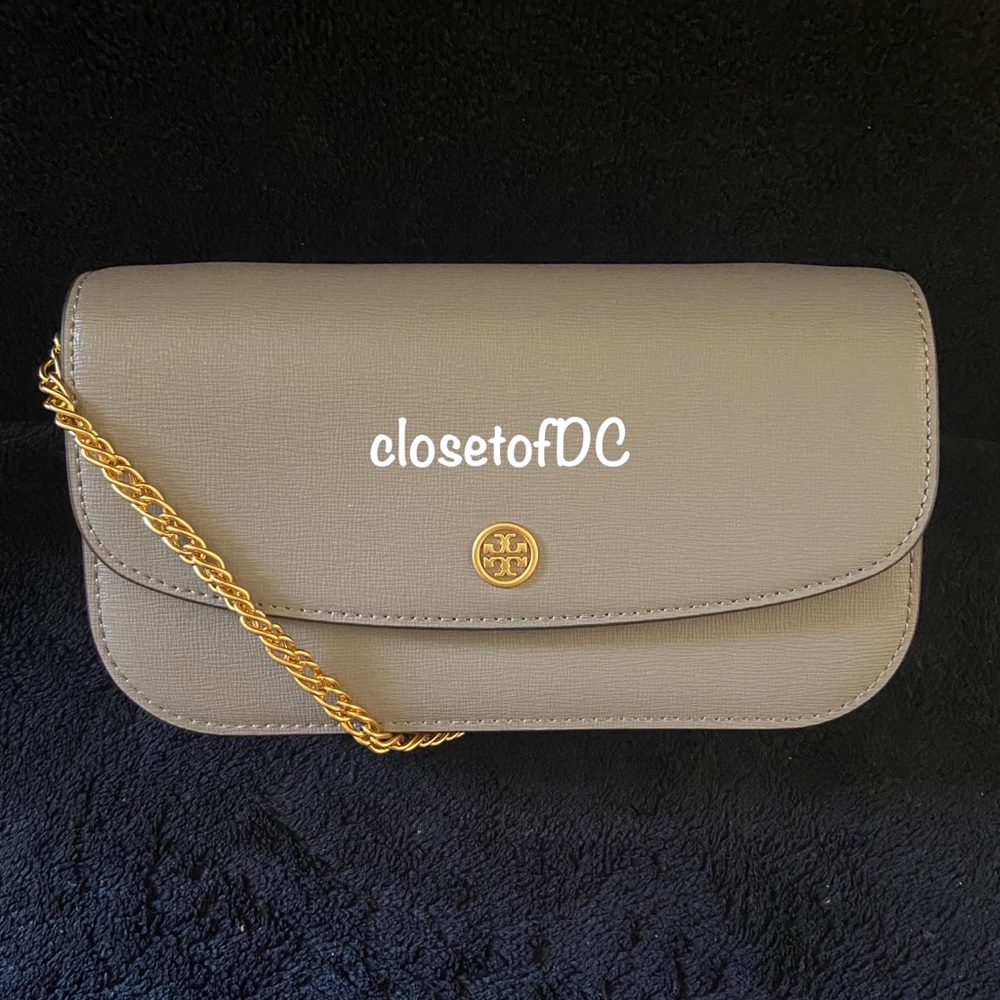 Tory Burch Robinson Leather Chain Wallet